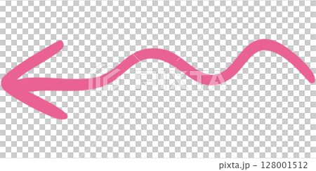 一本線の手書き矢印のイラスト10（ピンク） 128001512