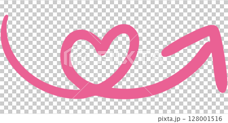 Illustration of a single-line hand-drawn arrow 13 (pink) Illustration of a single-line hand-drawn arrow 13 (pink) 128001516