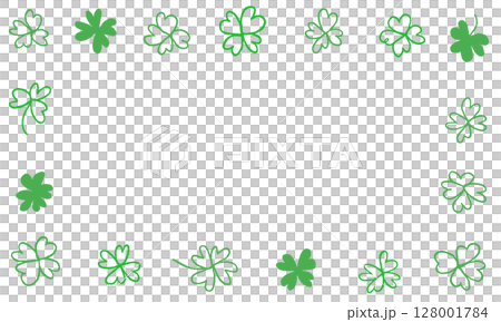 Four-leaf clover illustration frame Four-leaf clover illustration frame 128001784