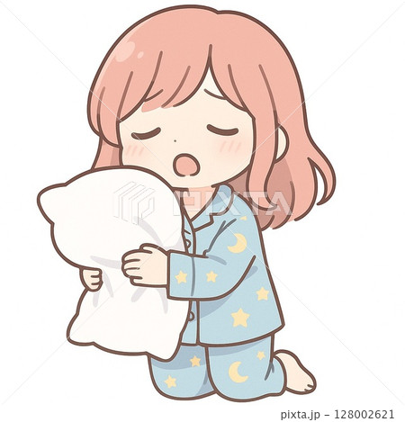 眠そうな女の子 128002621