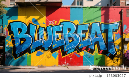 壁に描かれた色鮮やかなグラフィティーアート 128003027