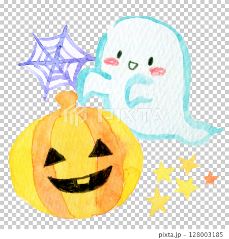 Watercolor illustration, hand-drawn illustration, Halloween image Watercolor illustration, hand-drawn illustration, Halloween image 128003185