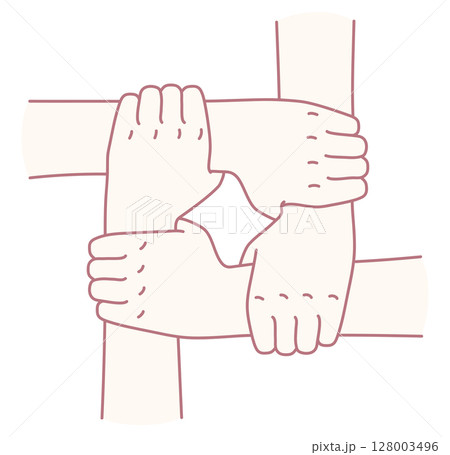The Hands Connected Together Representing the Vital Theme of Unity and Collaboration Among People 128003496