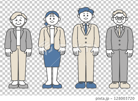 Young and senior men and women in suits Young and senior men and women in suits 128003720