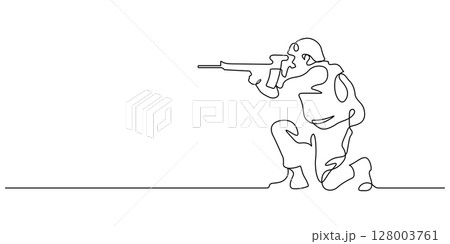 soldier using gun weapon aiming line art minimalism soldier using gun weapon aiming line art minimalism 128003761
