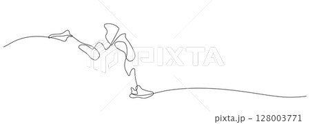 running exercise close up line art continuous running exercise close up line art continuous 128003771