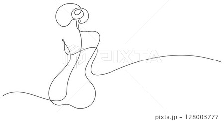 beauty woman body care treatment one line decorative art 128003777