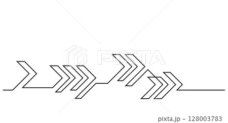 arrows graphic one line continuous footer element 128003783