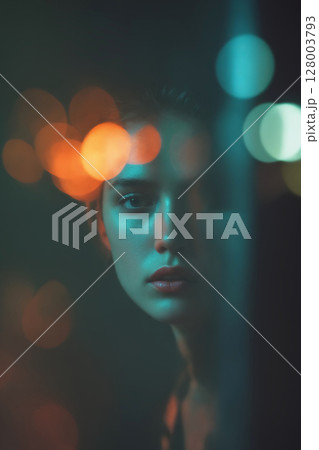 cinematic portrait of pretty girl. 128003793
