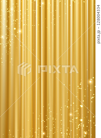 きらめく光と金色のカーテン – 高級感あふれる背景 128004334