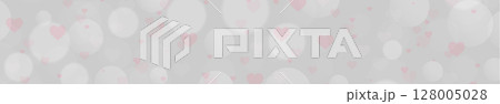 White and gray bokeh background with hearts - Vector 128005028