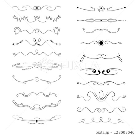 Seth selection of various line ornaments elements - Vector 128005046