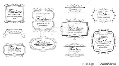 Seth assembly of various elements of the frame ornaments - Vector 128005048