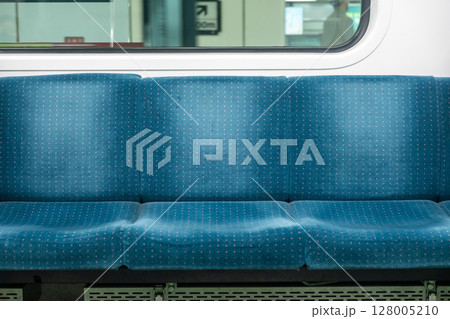 Interior view of the subway seating in the train, in Seoul, South Korea Interior view of the subway seating in the train, in Seoul, South Korea 128005210