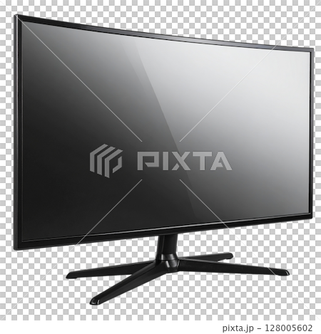 Isolated blank LCD monitor screen with modern flat black display technology Isolated blank LCD monitor screen with modern flat black display technology 128005602