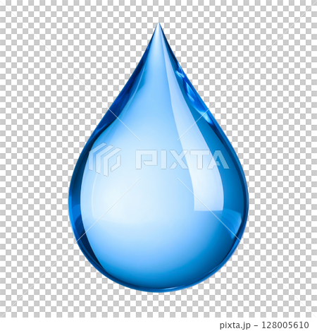 Aqua-blue water drop vector illustration symbolizing clean, clear nature 128005610