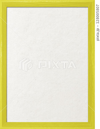 木製フレームの淡い黄色の木枠のある白い綿麻キャンバス地ボードの縦長の背景画像 木製フレームの淡い黄色の木枠のある白い綿麻キャンバス地ボードの縦長の背景画像 128005807