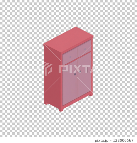Blue plastic storage box, a 3D illustration of an empty wooden container 128006567