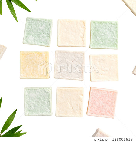 A vibrant pile of sweet, colorful jelly candies in an assortment of fruit flavors A vibrant pile of sweet, colorful jelly candies in an assortment of fruit flavors 128006615