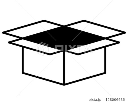 開封したダンボールのアイコン モノトーン 開封したダンボールのアイコン モノトーン 128006686