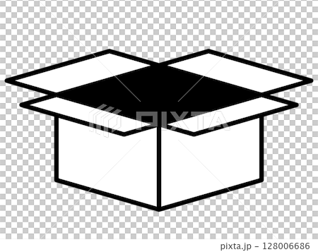 開封したダンボールのアイコン モノトーン 開封したダンボールのアイコン モノトーン 128006686