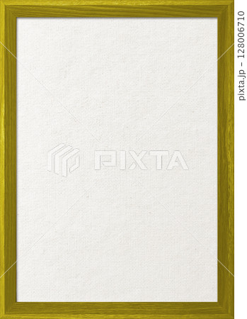 木製フレームの黄土色の木枠のある白い綿麻キャンバス地ボードの縦長の背景画像 128006710