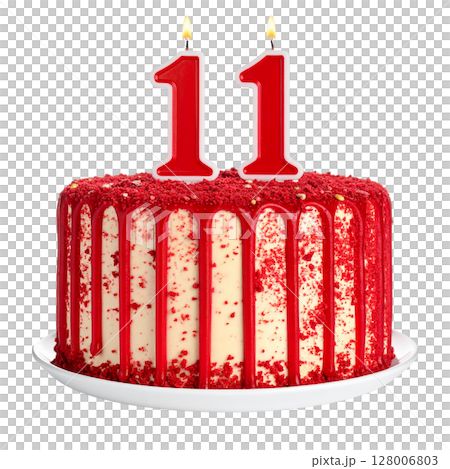 Birthday cake with number separated from background 128006803