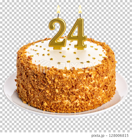 Birthday cake with number separated from background 128006815
