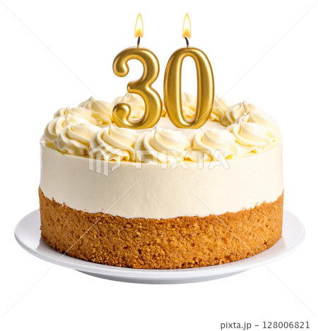 Birthday cake with number separated from background Birthday cake with number separated from background 128006821