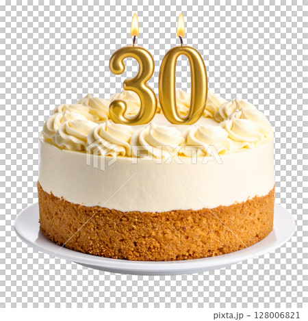 Birthday cake with number separated from background 128006821