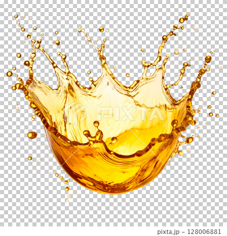 Glass of splashing orange juice with ice isolated on white Glass of splashing orange juice with ice isolated on white 128006881