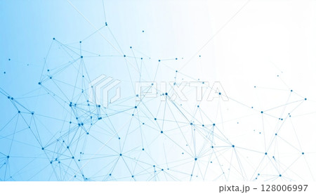Abstract dark background with shiny star constellation and a digital spider web pattern 128006997
