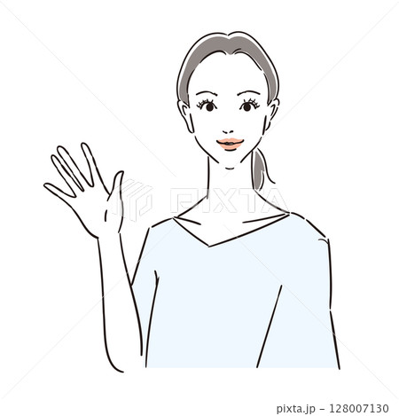髪を結んだナチュラル系の美しい女性 128007130