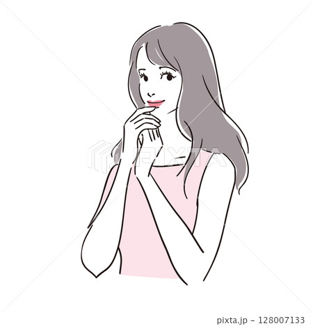 ロングヘアのモデル風美しい女性 ロングヘアのモデル風美しい女性 128007133