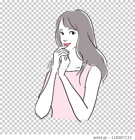 ロングヘアのモデル風美しい女性 ロングヘアのモデル風美しい女性 128007133