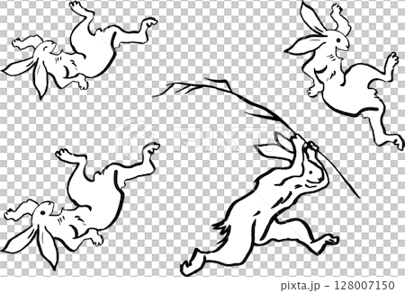 Rabbit - Choju Jinbutsu Giga style illustration set 128007150