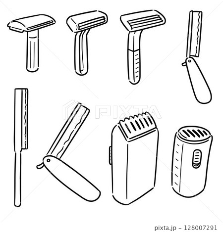 vector set of razor 128007291
