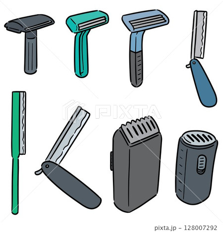 vector set of razor vector set of razor 128007292