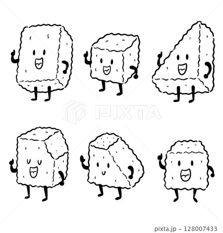 vector set of hard tofu 128007433