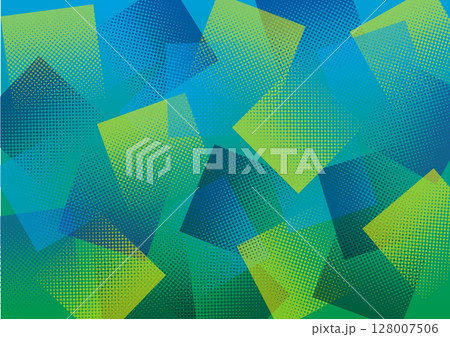ドットのグラデーションの四角いパターン 青と緑 ドットのグラデーションの四角いパターン 青と緑 128007506