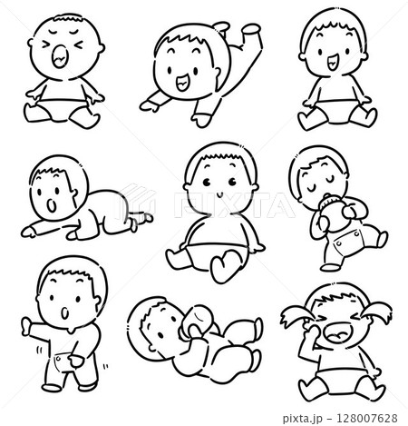 vector set of baby vector set of baby 128007628