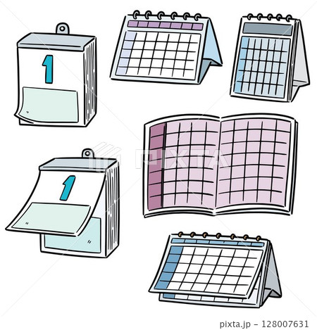vector set of calendar 128007631