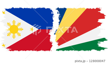 Seychelles and Philippines grunge flags connection vector Seychelles and Philippines grunge flags connection vector 128008047