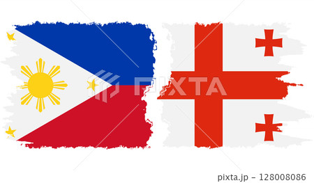 Georgia and Philippines grunge flags connection vector 128008086