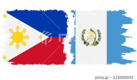 Guatemala and Philippines grunge flags connection vector 128008092
