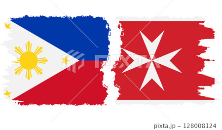 Malta and Philippines grunge flags connection vector Malta and Philippines grunge flags connection vector 128008124