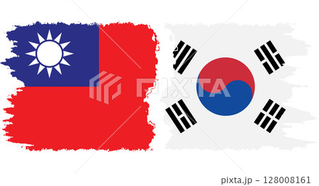 South Korea and Taiwan grunge flags connection vector South Korea and Taiwan grunge flags connection vector 128008161
