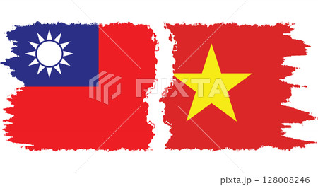 Vietnam and Taiwan grunge flags connection vector Vietnam and Taiwan grunge flags connection vector 128008246