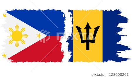 Barbados and Philippines grunge flags connection vector Barbados and Philippines grunge flags connection vector 128008261