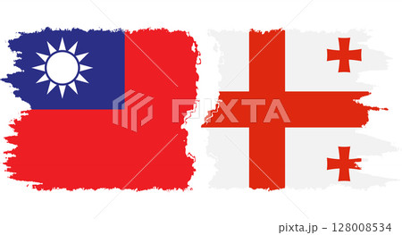 Georgia and Taiwan grunge flags connection vector Georgia and Taiwan grunge flags connection vector 128008534